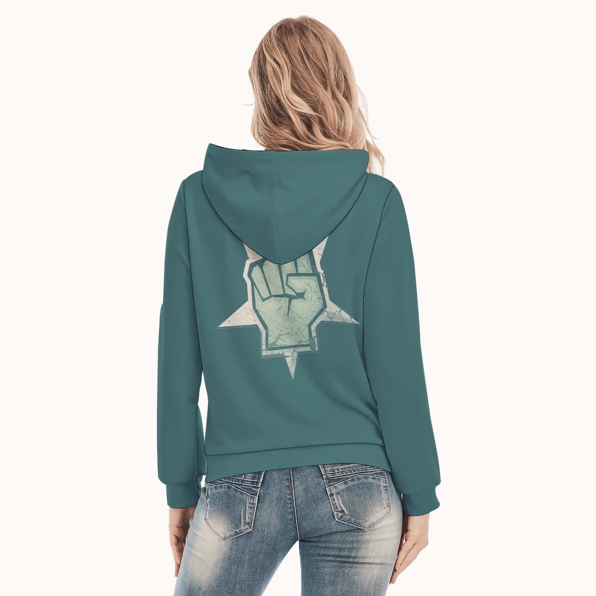 Printed hoodies for Women Slim Style Girl Power, Back side