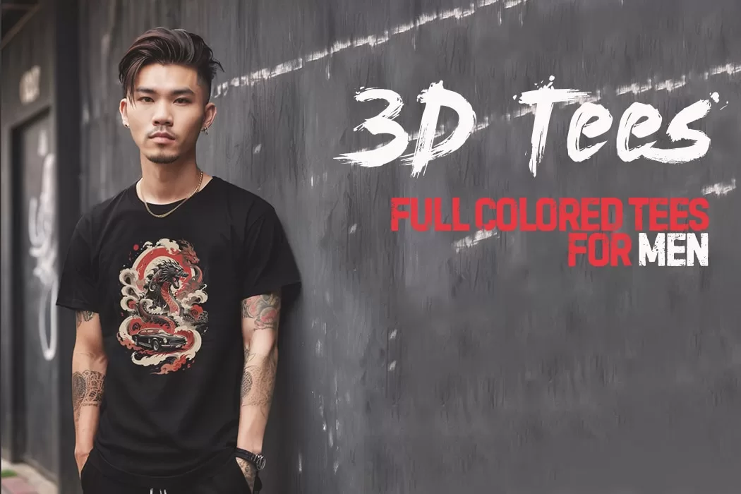 all-over print 3D t-shirts for men