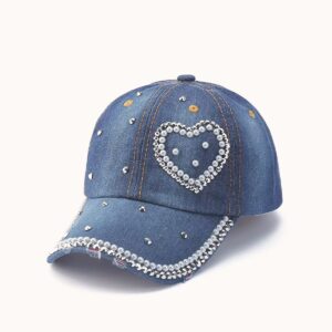 Denim Bling Baseball Cap Dark Blue