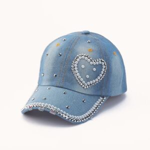Denim Bling Baseball Cap Light Blue