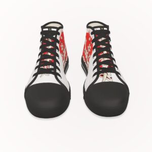 High-Top Sneakers Japanese Rising Sun with Sword, Front Side
