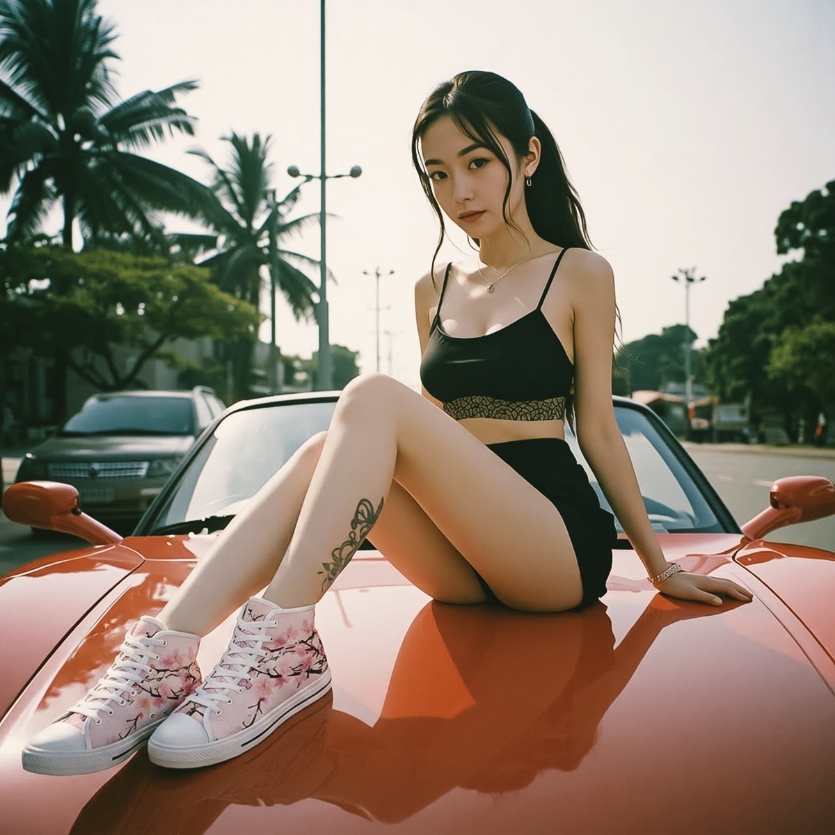 High-Top Sneakers Cherry Blossom, Right Side