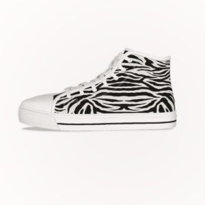 High-Top Sneakers for woman, Canvas Zebra, Right Side