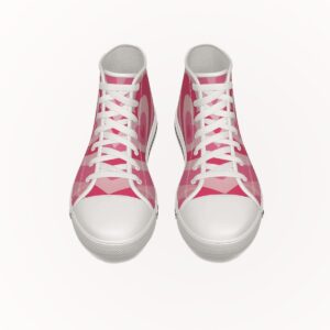 Footwear Women High-Top Sneakers Pink Heart ,Front Side