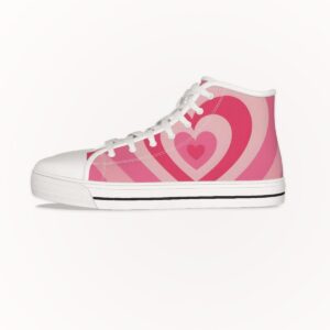 Footwear Women High-Top Sneakers Pink Heart, Right Side