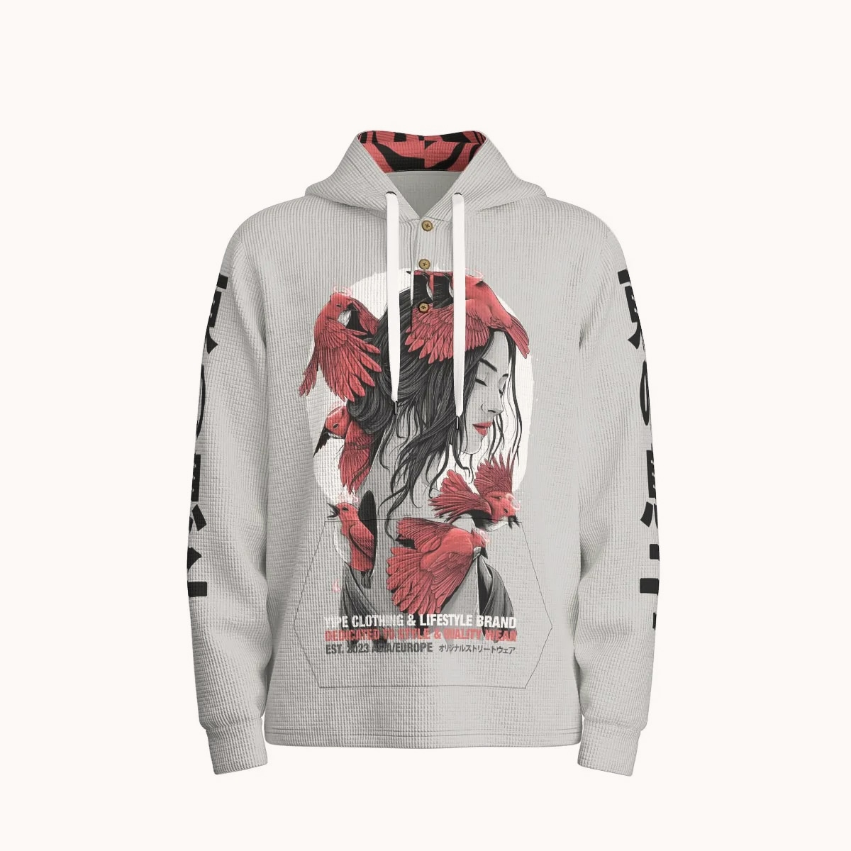 Hoodie Men Harajuku Classic Grey Color Hood