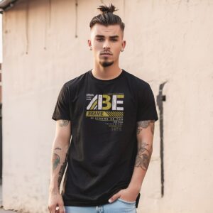 printed T Shirt Men Cotton with Be Brave Be Strong print