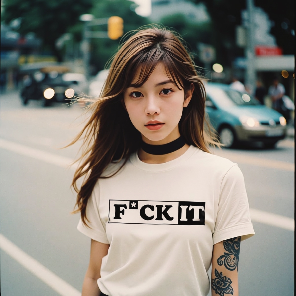 Printed graphic T Shirt Women's White Fuck It print
