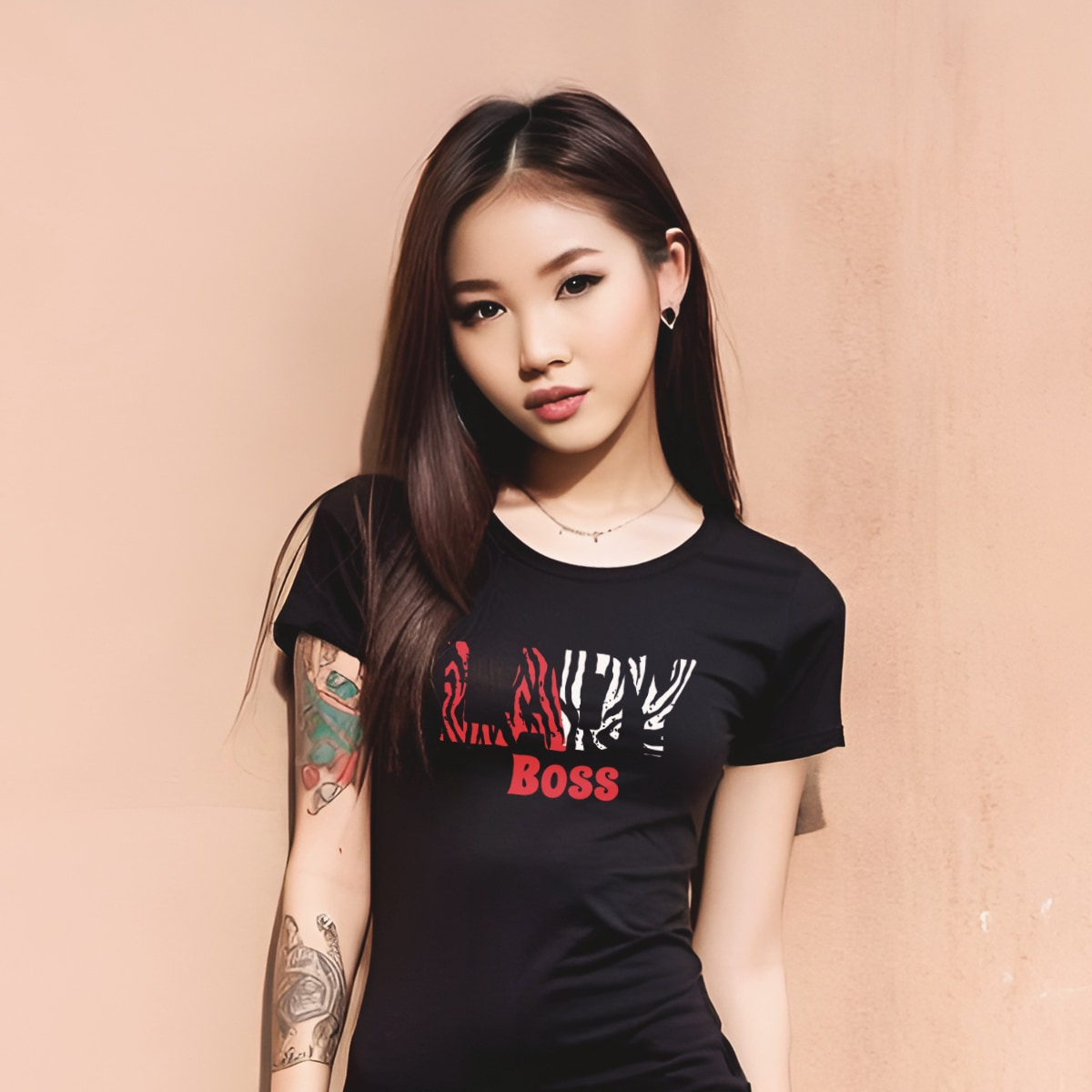 Printed T Shirt Women Y2k Lady Boss, black