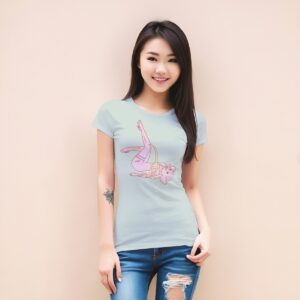 T-shirt for women with fantasy girl Pink Honey print