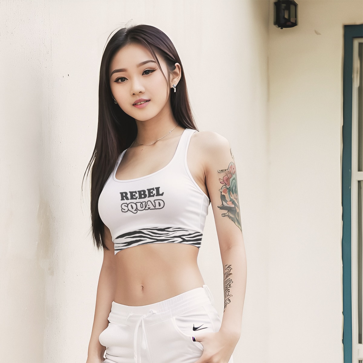 Top Women Cropped Tank Rebel Squad