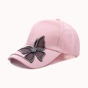 caps-baseball-cap-fashion-bling-sequins-butterfly-cap-pink