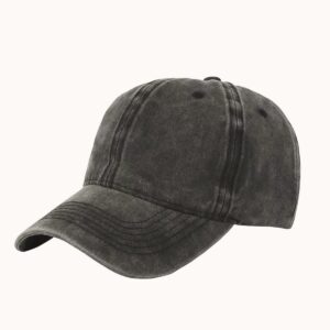 Classic Sandwashed Cotton Baseball Cap Black