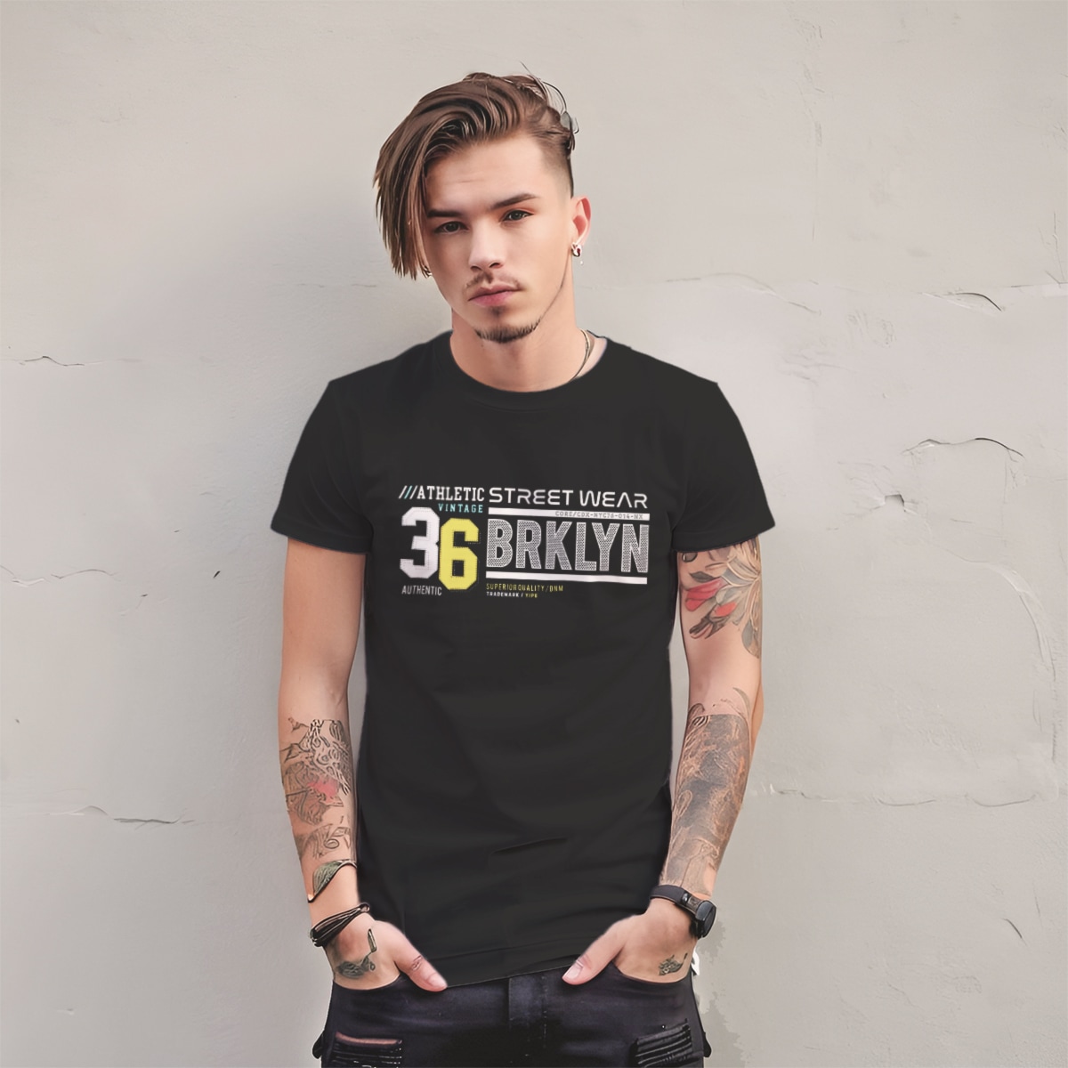 T Shirt Men Cotton Yipe Tee Vintage Brooklyn