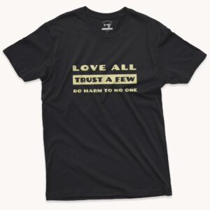 T Shirt Men Unisex Black Cotton Love All