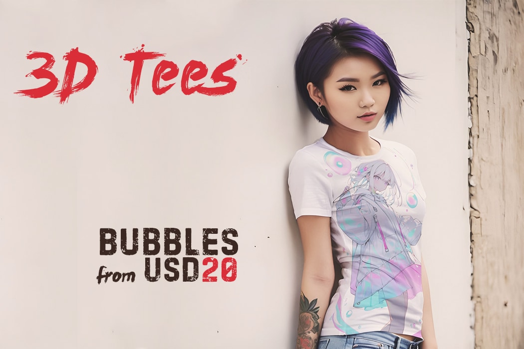 all-over print 3D t-shirts for women