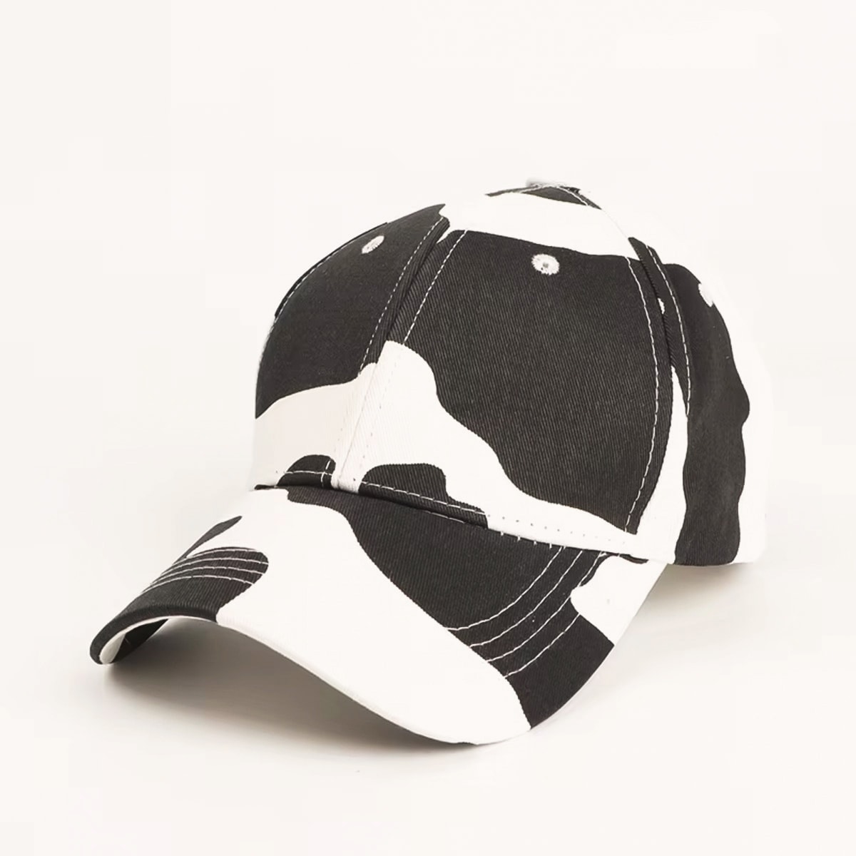 Baseball Cap White Cow Pattern