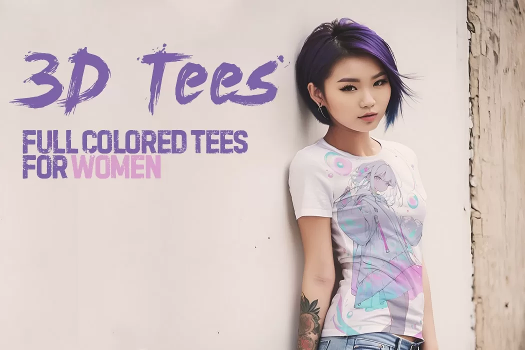 all-over print 3D tees for women