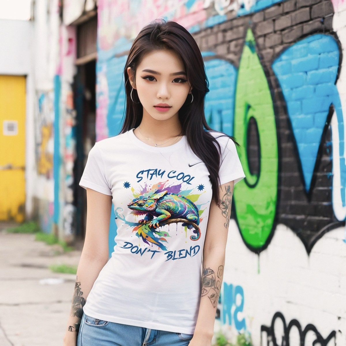 Printed 3D T Shirt Women's, Stay Cool