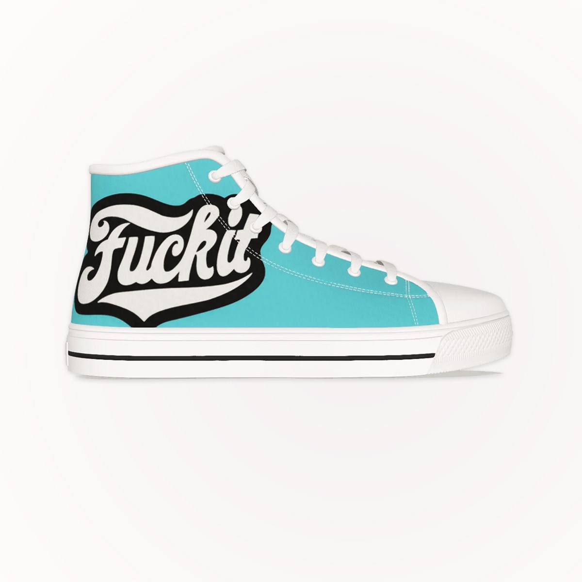Footwear High Top Canvas Sneakers Fuck It, Blue