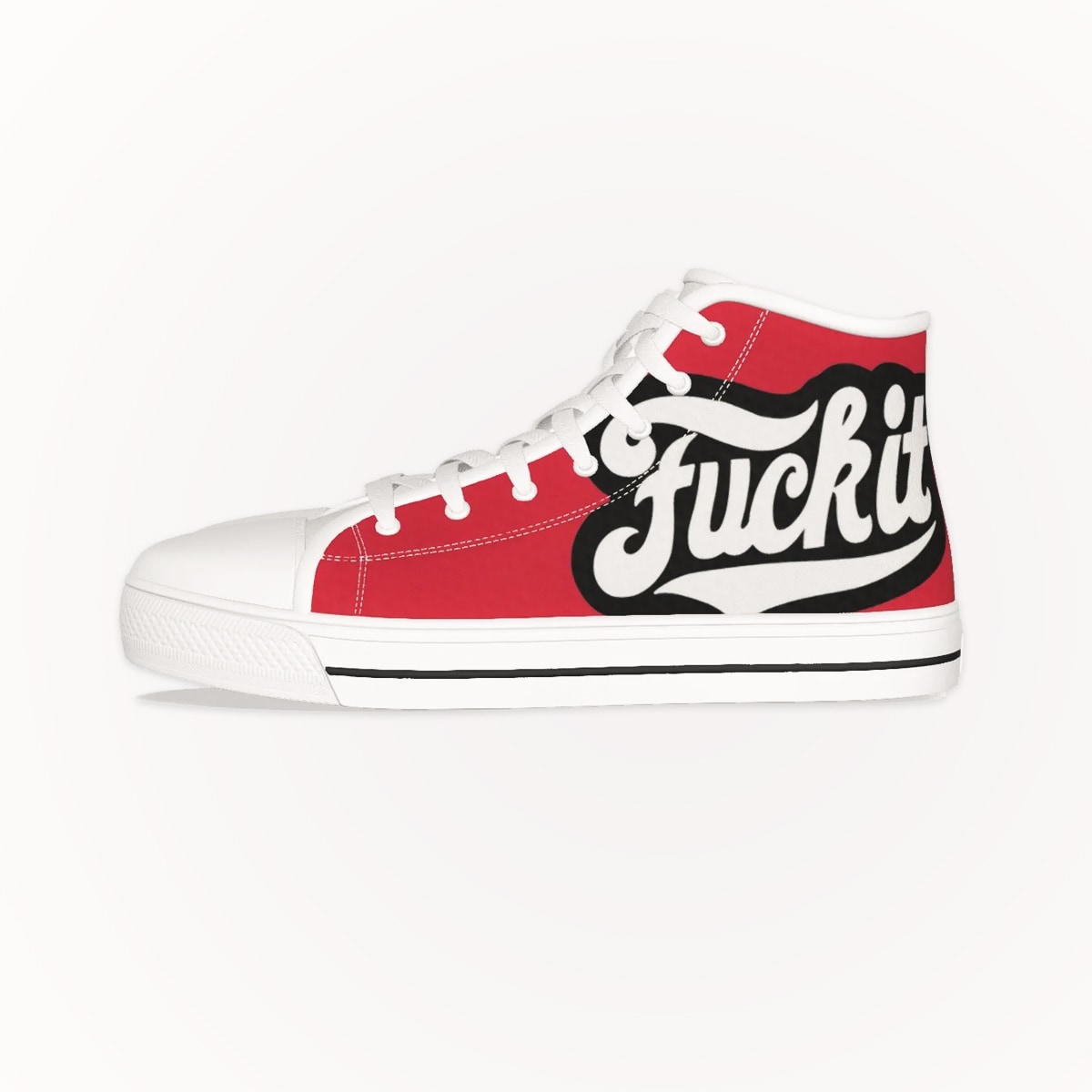Footwear High Top Canvas Sneakers Fuck It, Red