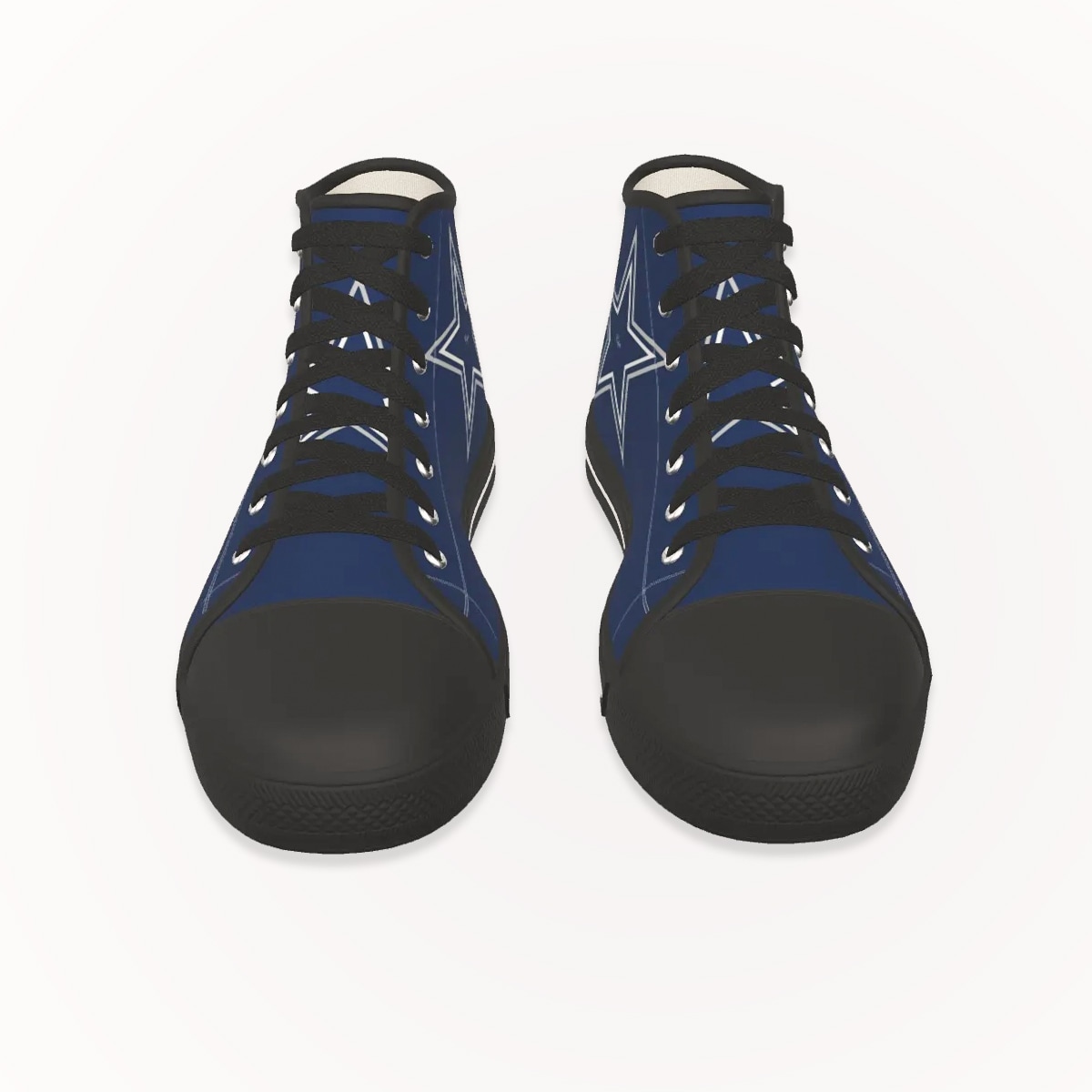 High Top Canvas Sneakers Black Sole Y2k Star Gazer, Front Side