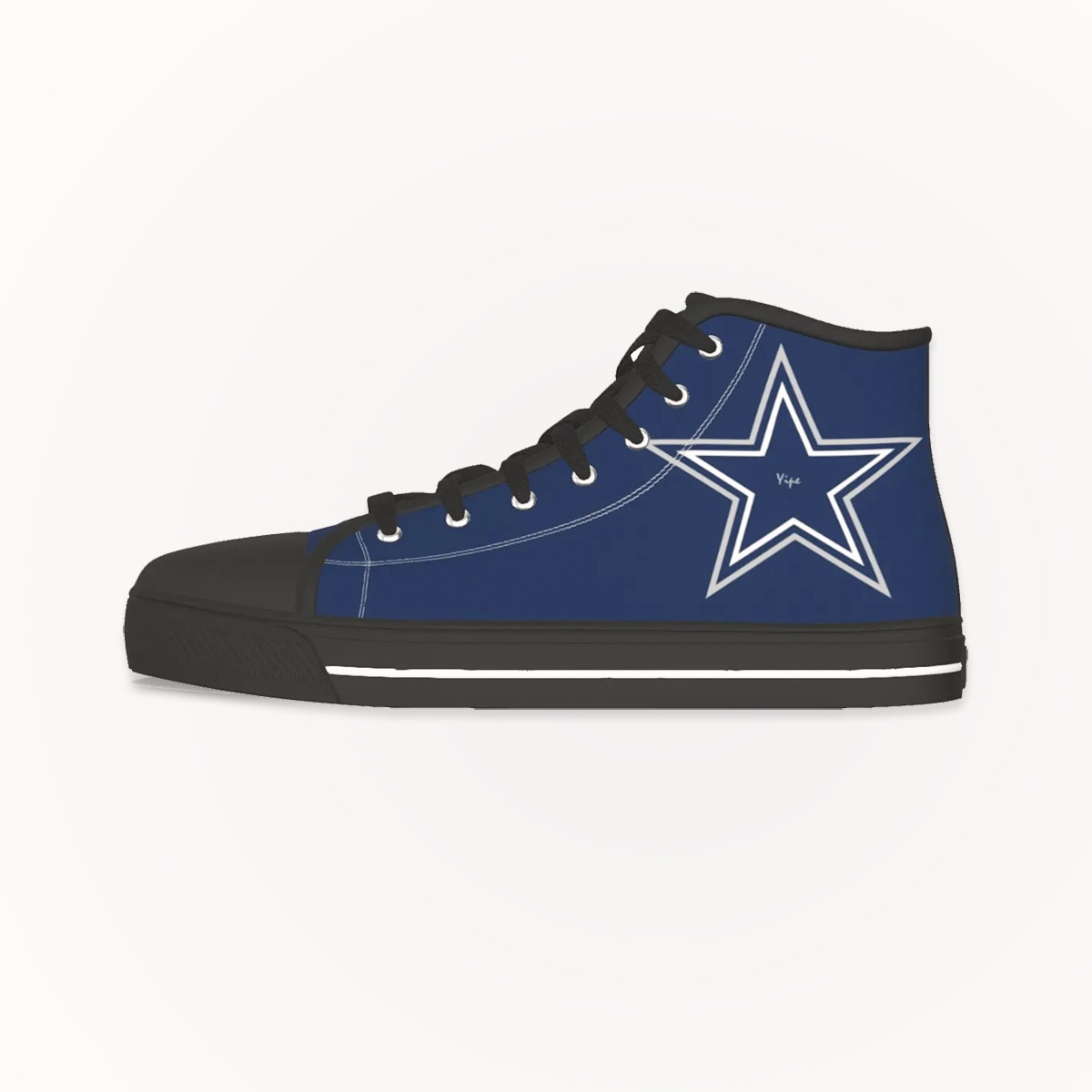 High Top Canvas Sneakers Black Sole Y2k Star Gazer Right Side