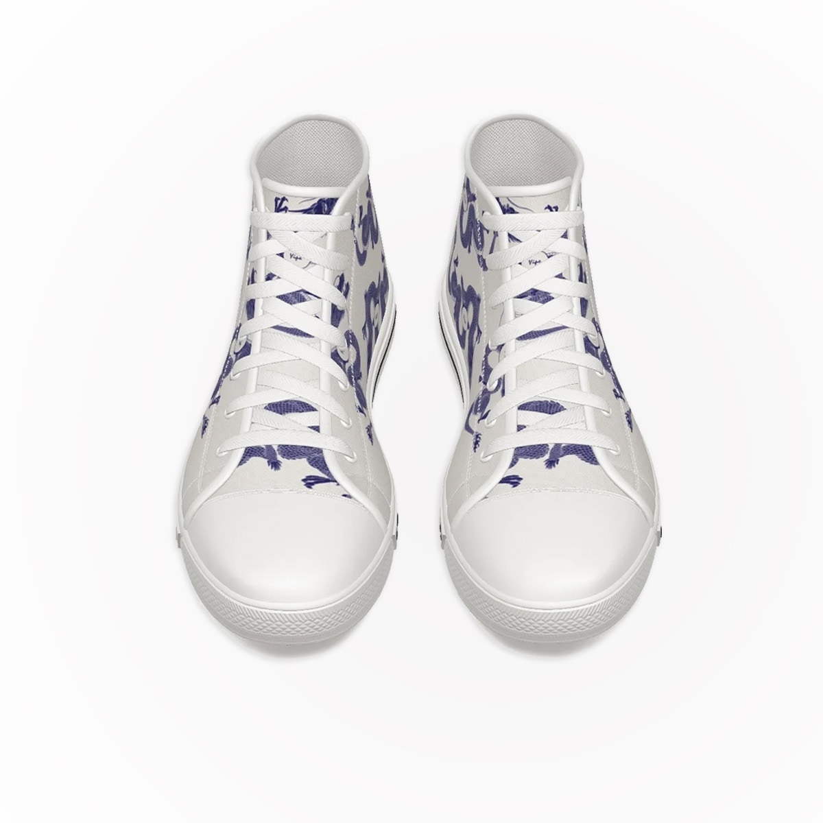 High Top Sneakers Blue Dragon White Color Front