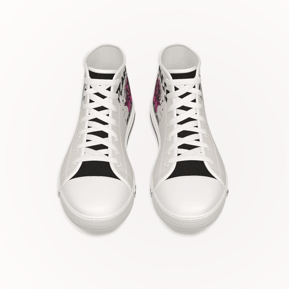 High Top Sneakers Fearless Mind Front Side Black tongue