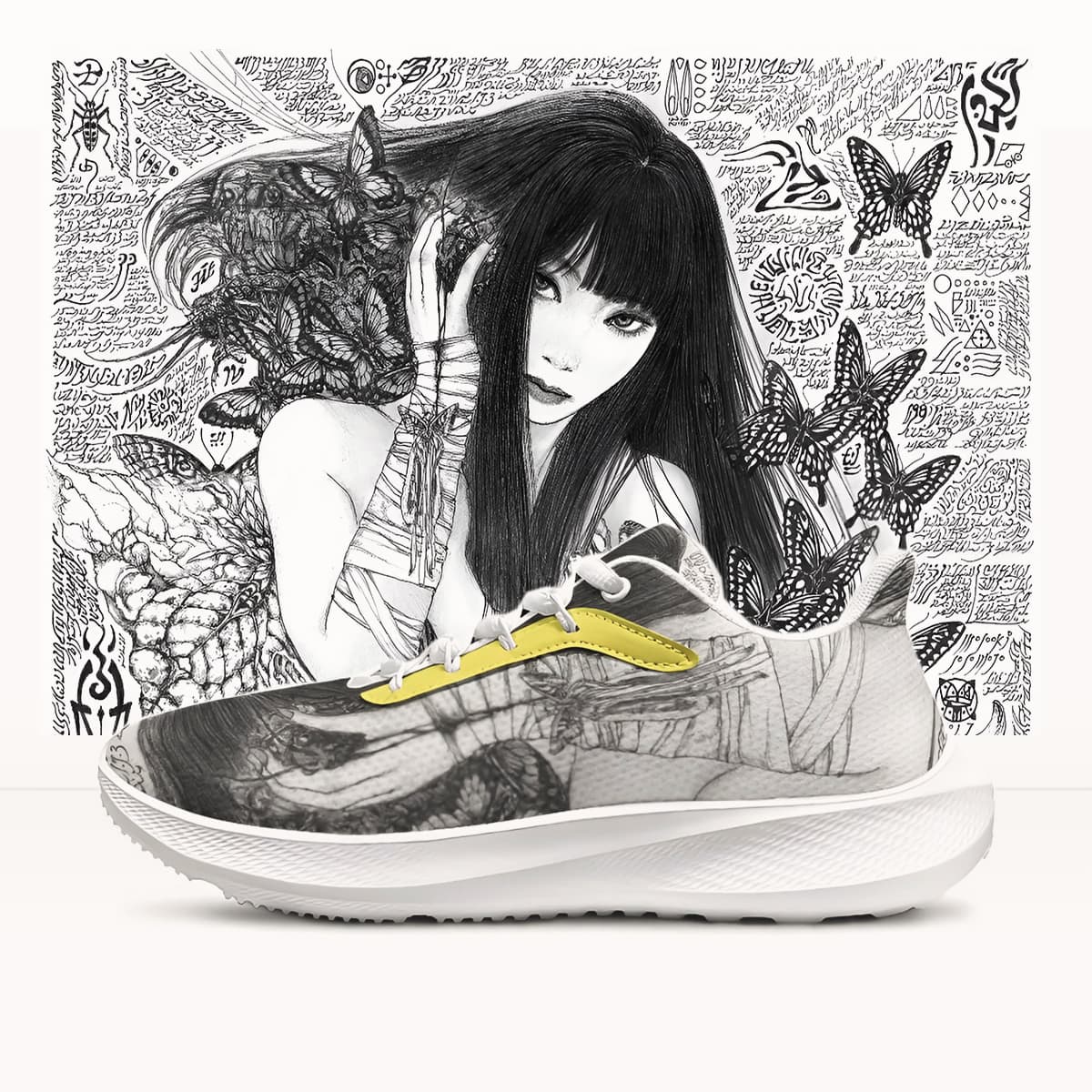 Footwear Low Top Sneakers Mesh Lining Md Sole Butterfly Girl Bg