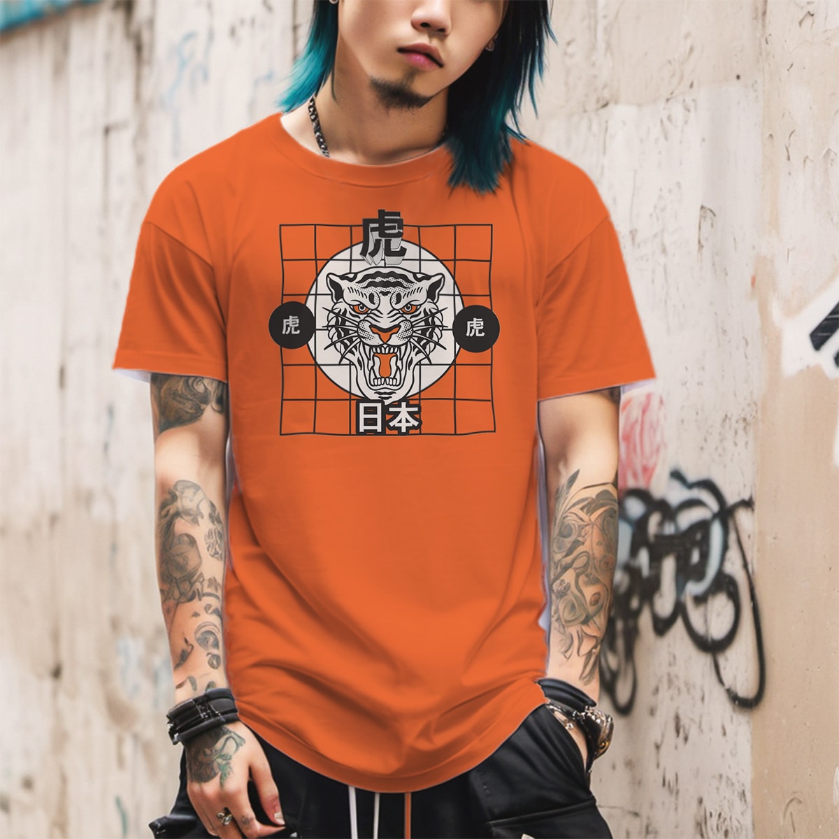 T Shirt Men 3d Illustration Tiger Head