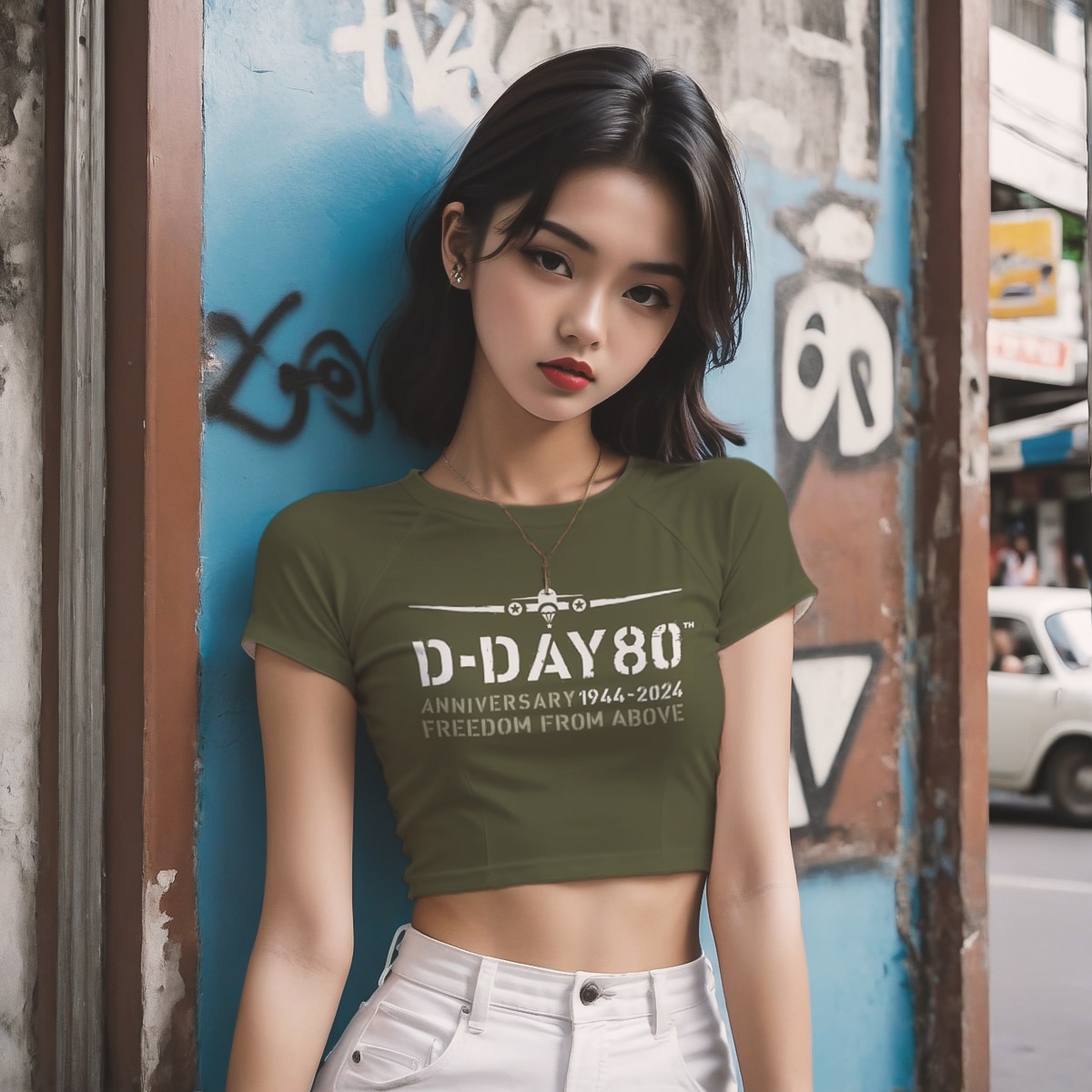 Top Women Cap Sleeve Cropped Top, D- Day