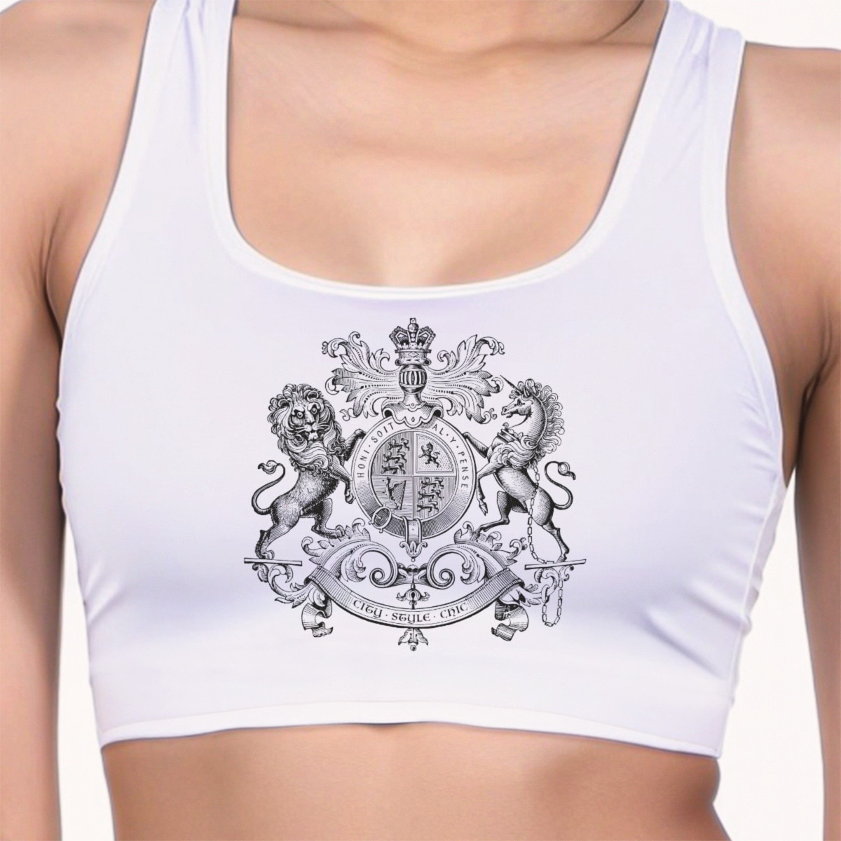 Tank Top Print Close Up View Coat Of Arms