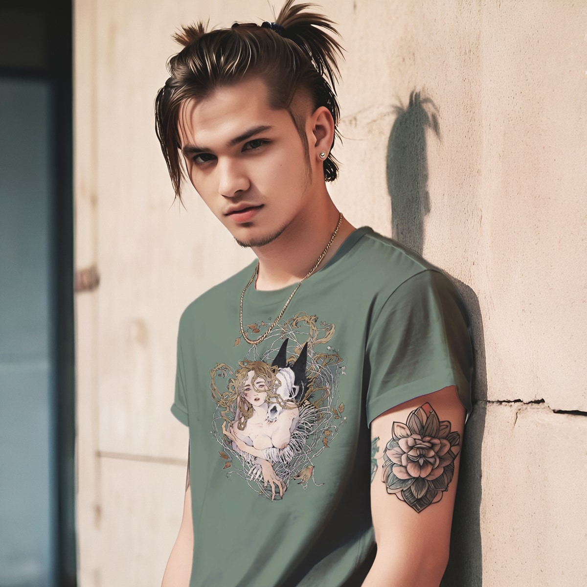 T shirt men 3D tee vintage kitsch love bite