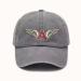 Caps washed cotton distressed vintage printed baseball cap a team grey
