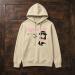 Hoodie men pull over cotton graphic hoodie draw strings feel lucky punk flat on table