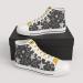 Footwear men canvas high top sneakers grey stars yellow shoe tongue charcoal dream