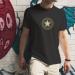 T-shirt for men with Allied Star emblem, black cotton