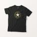 Printed T-shirt for men with World war 2 Allied Star emblem, black