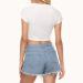 Crop top with angel and devil print, black and white colors, back side