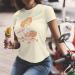 T-shirt for women with a cute fantasy centaur girl, yellow