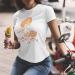 T-shirt for women with a cute fantasy centaur girl, white