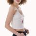 Cropped cami top for women lace with purple snake print