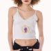 Lace camisole for women with purple snake print, front