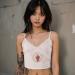 Cropped cami top for women lace camisole with purple snake