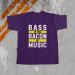 printed T-shirt for men with Bacon Is The Bass Of Music meme, purple