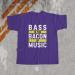 printed T-shirt for men with Bacon Is The Bass Of Music meme, purple