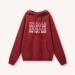 Oversized hoodie for women with pockets and draw strings, red color