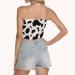 Tube top for women with cow print, backside