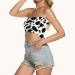 Tube top for women with cow print
